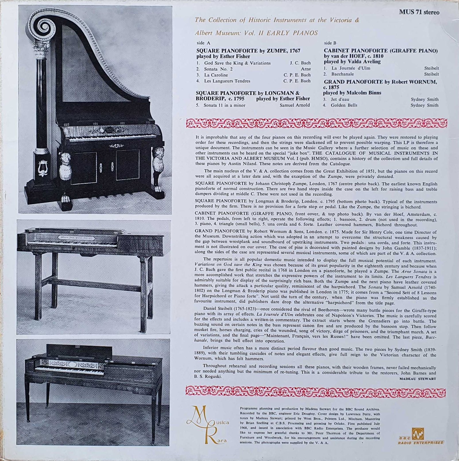 Picture of MUS 71 The V & A keyboard collection - Volume II by artist Various from the BBC records and Tapes library